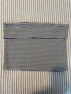 American Eagle Outfitters Navy and White Striped Tube Crop Top
